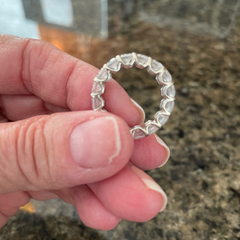 14kt. Solid White Gold Eternity Ring - image 3